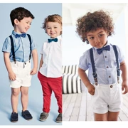 Spot UK NEXT Kids 18 Summer Boy Boy Bow Tie Áo sơ mi Bibs Năm Bộ đầm cũ - Váy trẻ em