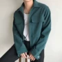 Dongdaemun Quần áo nam Hàn Quốc mua khí chất rắn màu phiên bản lưới lỏng lẻo lấy áo khoác vòng trang trí dây kéo - Áo khoác áo khoác cặp