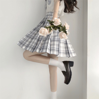 taobao agent [Xingchen Garden] Original arc light jk uniform skirt shirt plaid skirt genuine summer students sweet cabbage