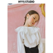 HYYJ STUDIO 2018 mùa thu mới cô gái cung điện gió cổ tròn to xù áo búp bê
