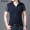 2018 new solid color nam ngắn tay T-Shirt nam đáy áo Hàn Quốc phiên bản của tự trồng bông ve áo polo áo sơ mi nam kích thước lớn áo thun nam polo