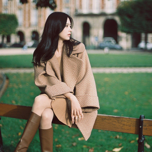 2017 mùa thu và mùa đông mới dày áo len trong phần dài lỏng Hàn Quốc phiên bản của đôi ngực 茧 loại áo len nữ áo khoác nữ