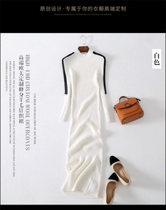 [Hyunyan] tương phản thiết kế ban đầu hoang dã len đan áo len 3z2210