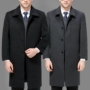 Ordos áo khoác cashmere cao cấp cho nam áo khoác dài trung niên cộng với phân bón để tăng bố áo jacket nam