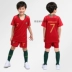 Áo đồng phục bóng đá trẻ em Bồ Đào Nha 7 C Ronaldo set 2018 nam sinh tiểu học quần áo bóng đá trẻ con Bóng đá