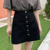 Летняя модная приталенная мини-юбка, джинсовая юбка, в корейском стиле, А-силуэт, большой размер, с акцентом на бедрах