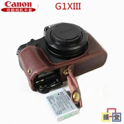 Canon túi máy ảnh G1X3 G1XIII cơ sở G1X MarkIII bộ da bao da đặc biệt bảo vệ che nửa - Phụ kiện máy ảnh kỹ thuật số