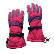 Hoa hồng đỏ tím Màu hải quân phù hợp với găng tay trượt tuyết nữ cưỡi chống nước ấm mới tuyết dày mềm - Găng tay