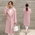 2018 mùa xuân mới của Hàn Quốc phiên bản của áo len dày áo len nữ phần dài silhouette coat loose là mỏng ao khoac nu Trung bình và dài Coat