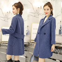 Chống mùa giải phóng mặt bằng 2018 mới của Hàn Quốc phiên bản của áo khoác của phụ nữ dài smog áo len màu xanh lỏng áo khoác mỏng áo cardigan nữ