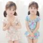 Trẻ em Hàn Quốc đồ bơi cô gái dính liền trẻ em trẻ sơ sinh bé gái công chúa đồ bơi bé gửi mũ bơi bộ bikini 2 chi tiết cho bé 