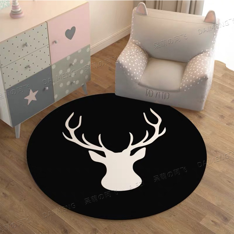 Orangeoriginality Chaopai circular lovely Cartoon carpet a living room tea table hanging basket Computer chair room bedroom Earth mat customized
