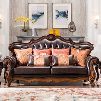 Кожаный диван из натурального дерева, в американском стиле, воловья кожа