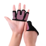 Mới hồng tập thể dục mát mẻ bốn ngón tay thể thao silicone găng tay nửa ngón tay thiết bị thể dục đào tạo thể thao thiết bị bảo vệ nữ
