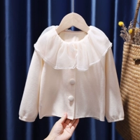 Осенняя кружевная детская куртка, детский кардиган, коллекция 2021, детская одежда, кружевное платье, в корейском стиле, в западном стиле
