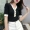 Phụ nữ ngắn tay mới của Hồng Kông- phong cách sang trọng áo len thời trang v- cổ màu bên đơn ngực linh hoạt mỏng giảm béo áo sơ mi áo cardigan nữ