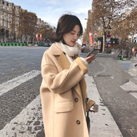 Демисезонное шерстяное пальто, длинная куртка, 2020, в корейском стиле, подходит для подростков