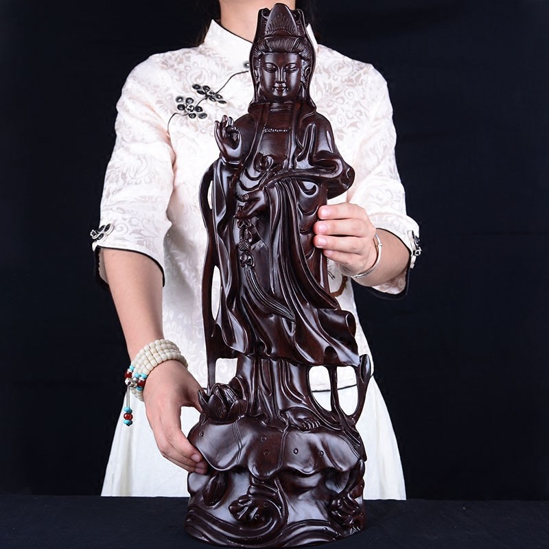 東陽木雕上山老虎實木鐵梨木招財風水十二生肖三合紅木工藝品擺件