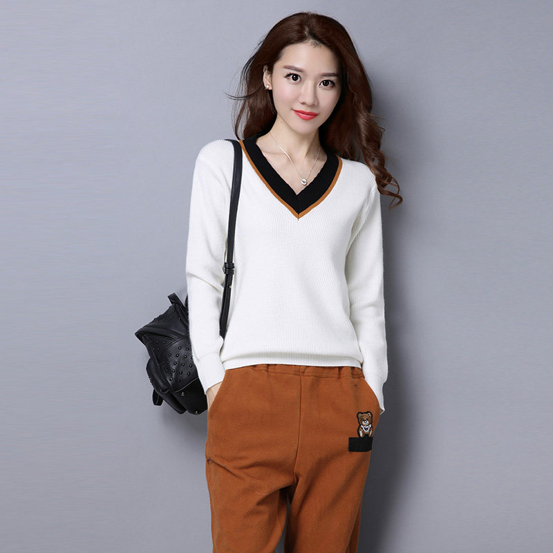 毛衣女套头秋冬季百搭韩版宽松短款加厚打底羊绒衫长袖针织衫女装女