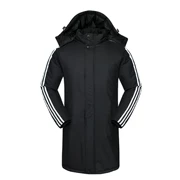 Mùa đông áo thể thao nam dài đào tạo bóng đá phù hợp với áo khoác nam dày ấm bông áo khoác vận động viên áo khoác