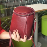 Hàn quốc phiên bản của lớn top lớp mềm da bò đôi điện thoại di động purse crossbody túi nhỏ công suất lớn túi Messenger da nữ