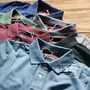 Rắn màu ngắn tay polo áo sơ mi nam Mỹ thường nền tảng ngọc trai lưới cotton mùa hè mỏng 26 áo phông có cổ