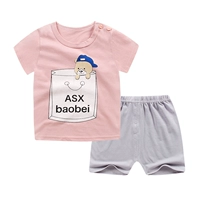 2018 quần áo trẻ em mới cho nam và nữ mùa hè cotton phù hợp với trẻ em tay áo ngắn 0-3-5 tuổi quần áo trẻ em chân váy trẻ em