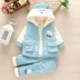 áo bé trai Quần áo thu đông cho bé trai đi chơi mùa thu, 0 đến 1 tuổi, bộ đồ ba mảnh vải cotton dày dặn mùa đông cho bé phương Tây shop quần áo trẻ em Phù hợp với trẻ em