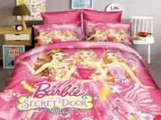 Phim hoạt hình Trẻ Em Barbie Ba Mảnh Tuyết Trắng Sophia Quilt Cover Sheets Bộ Đồ Giường Cô Gái Bộ Bốn Mảnh