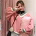 2018 mùa đông phụ nữ mới của Hàn Quốc ngọt ngào V-Cổ màu phù hợp với cộng với nhung dài tay áo len sinh viên hoang dã áo sơ mi Áo len