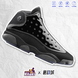 Khaki24 Air Jordan 13 AJ13 Black Cat Pacific Pure Black Samurai Gao Gang 414571-012