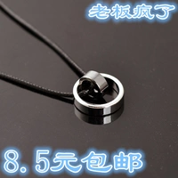 Ожерелье из нержавеющей стали, подвеска, кольцо для влюбленных, модное украшение, в корейском стиле