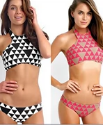 Mùa xuân nóng bỏng 2017 phong cách bikini tam giác nữ nhà máy áo tắm điểm trực tiếp ngực nhỏ tập hợp in tam giác - Bikinis