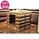 Đích thực Kamina lỗ màu xám đá bàn cà phê đá cẩm thạch nhập khẩu góc vuông một số đồ nội thất phòng khách kết hợp KM-036C Bàn trà
