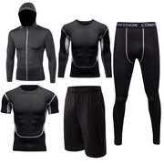 Của nam giới quần áo tập thể dục phòng tập thể dục thể dục phù hợp với nam giới chạy thể thao quần áo khô nhanh quần áo thể thao tights bốn mảnh