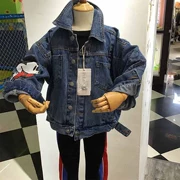 Hàng Hàn Quốc có cùng đoạn chất lượng cao áo khoác denim mùa thu cho bé trai và bé gái Thời trang quần áo in hình Mickey in size lớn - Áo khoác