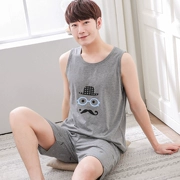 2018 mùa hè Hàn Quốc đồ ngủ nam vest quần short thanh niên không tay cộng với phân bón XL mỏng phim hoạt hình phù hợp với dịch vụ nhà