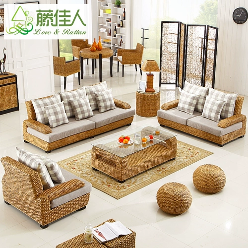 Виноградные стул диван -хар -лозы Комбинированная гостиная Комбинация Пять кусочков ротанного искусства бамбук Индонезия Импортированная мебель из ротанга TD TD