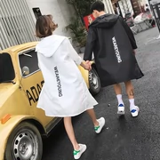 Mùa hè ngoài trời quần áo chống nắng nam giới và phụ nữ sinh viên Hàn Quốc áo khoác siêu mỏng thoáng khí phần dài loose trùm đầu da áo gió