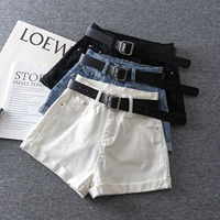 Белые джинсовые шорты, тонкие приталенные штаны, 2021 года, А-силуэт, свободный крой