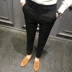 Quần kẻ sọc mùa thu kẻ sọc nam thanh niên đẹp trai quần âu phiên bản Hàn Quốc của quần lửng ống chân hoang dã xu hướng quần nam quần kaki Quần