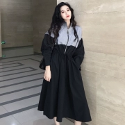 Đầm nữ mùa thu 2018 mới phiên bản Hàn Quốc của váy dài chic sang trọng Hồng Kông thả lỏng tay dài thướt tha