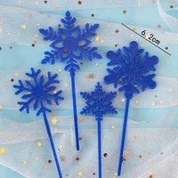 Пластиковая снежинка 4 куска темно -синих 10 комплектов