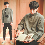 Mùa đông mới Hồng Kông Aberdeen văn học của nam giới áo len Hàn Quốc phiên bản của lỏng nửa cao cổ áo vài áo len ấm áo khoác