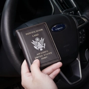 Giấy phép lái xe da trường hợp nam Mỹ thí điểm tài liệu thư mục siêu mỏng thẻ da tay áo chống degaussing đa chức năng thẻ mini gói
