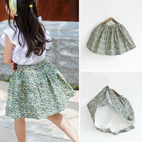 Хлопковая мини-юбка, милая маленькая юбка на девочку, штаны, 2019, в корейском стиле, в западном стиле, цветочный принт