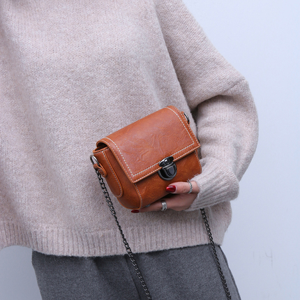 单肩斜挎小包包女2017新款韩版百搭插锁chic链条包迷你复古小挎包