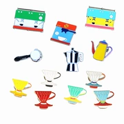 Rửa tay nồi Moka pot Bộ lọc cốc Máy ép bột Máy pha cà phê nhỏ giọt trâm cài trâm hợp kim trang sức