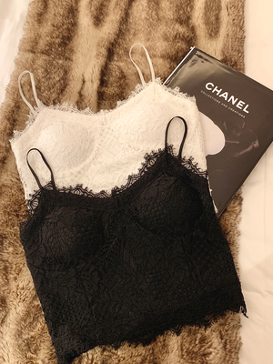 taobao agent Lace sexy top with cups, tank top, lifting effect