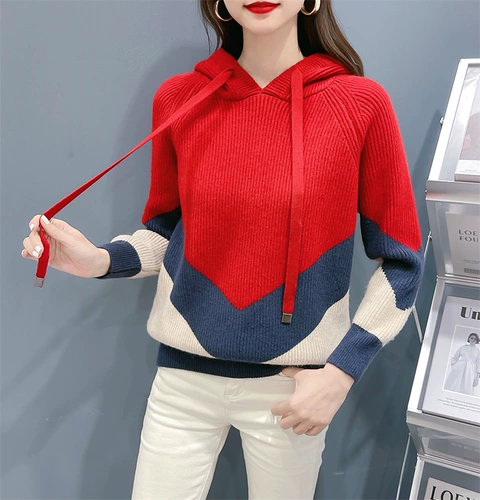 Демисезонный свитер, трикотажные нарукавники, толстовка с капюшоном, трикотажная шапка, увеличенная толщина, коллекция 2022